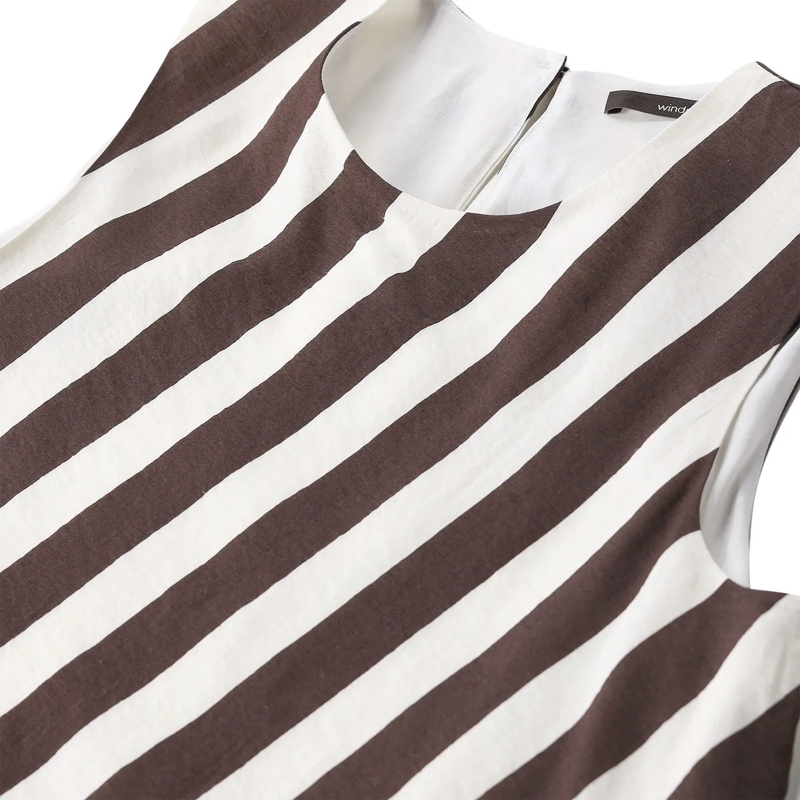 windsor. Maxikleid Gestreiftes Midikleid braun(Image 3)