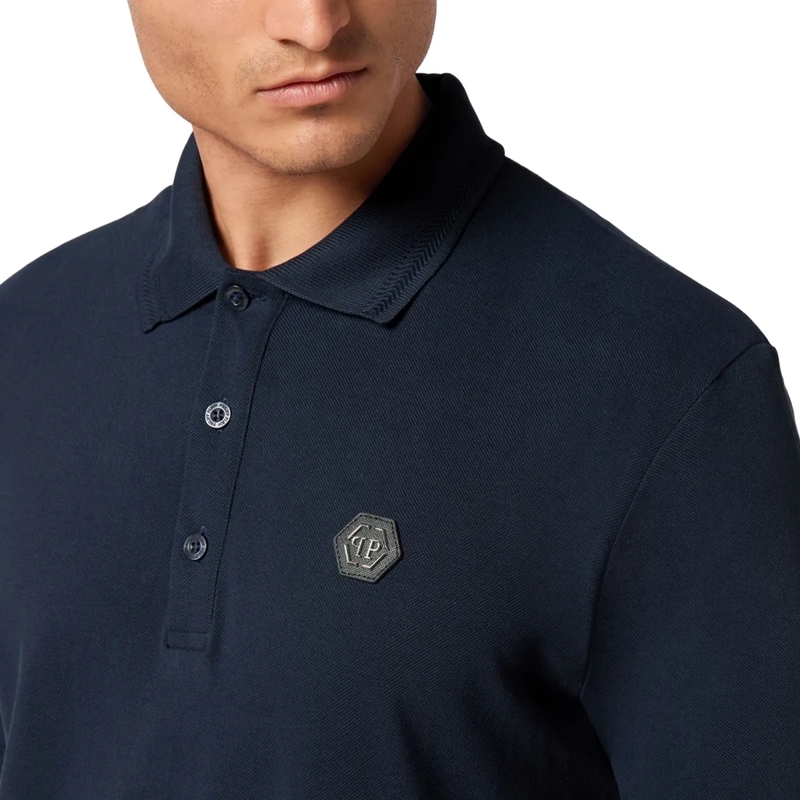 Philipp Plein Top Poloshirt Gothic Plein dunkel-blau(Image 9)