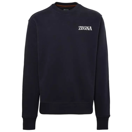 Zegna Blue Cotton Sweatshirt Blue 