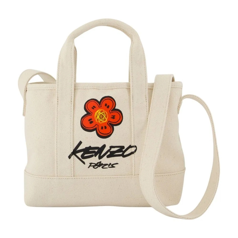 Kenzo Tote Tote Bag Small - Cotton - White Neutrals