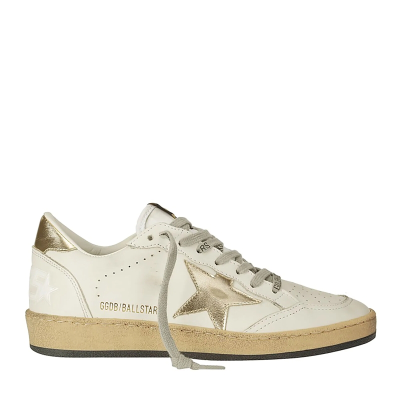 Golden Goose Low-Top-Sneaker Leather Sneakers With Pierced Tip White