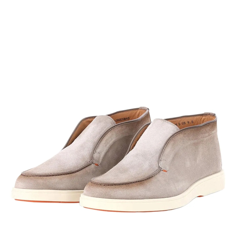 Santoni Schnürschuhe Mokassins aus Veloursleder grau(Image 2)