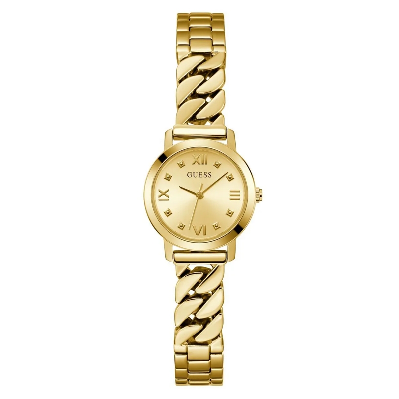 Guess Quarzuhr Quarz-Analoguhr Chime gold