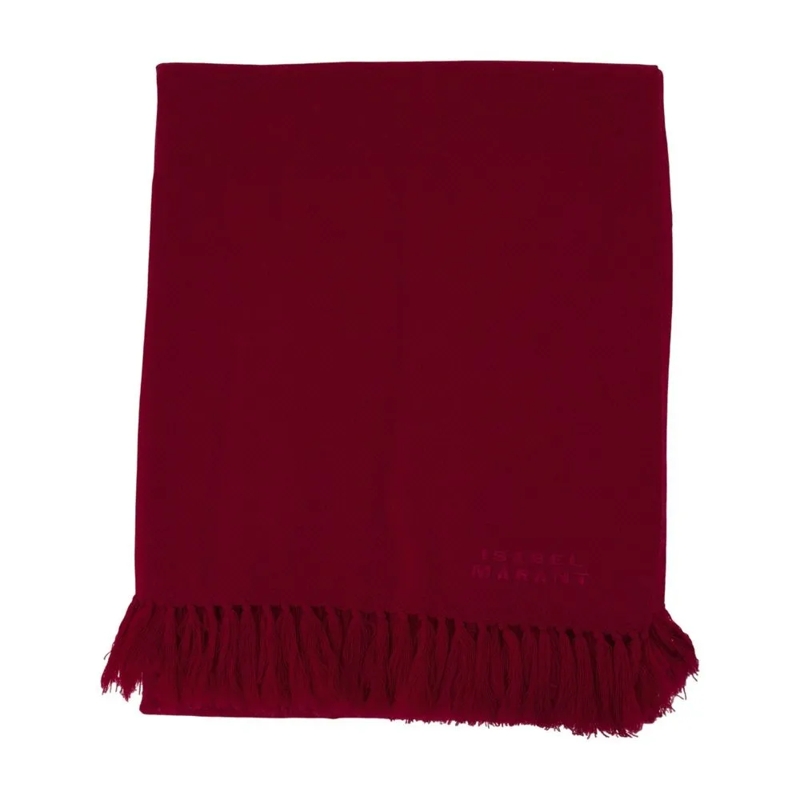 Isabel Marant Écharpe légère Rectangular Cotton Scarf Red