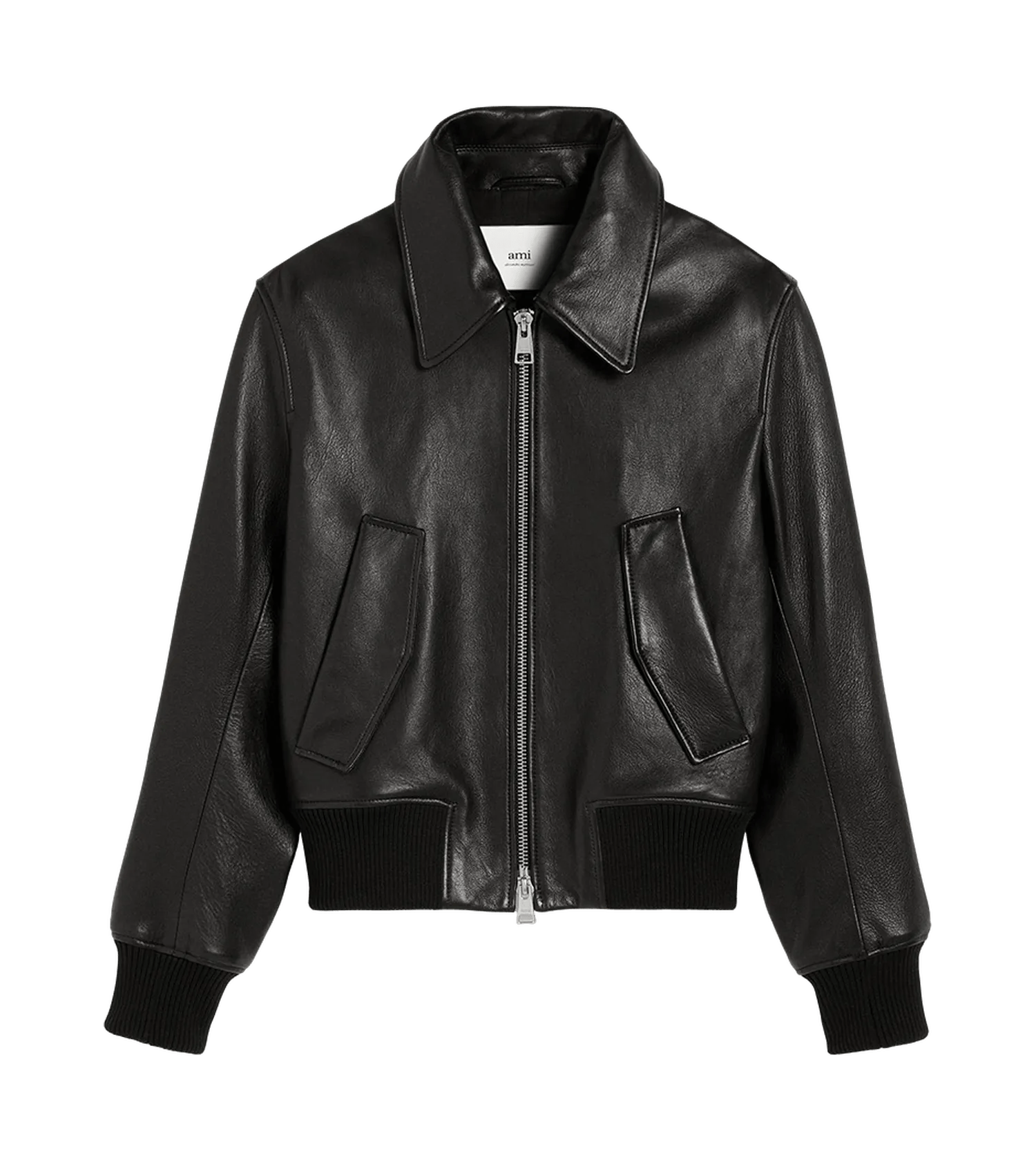 AMI Paris - Lederjacke - Größe XS - schwarz