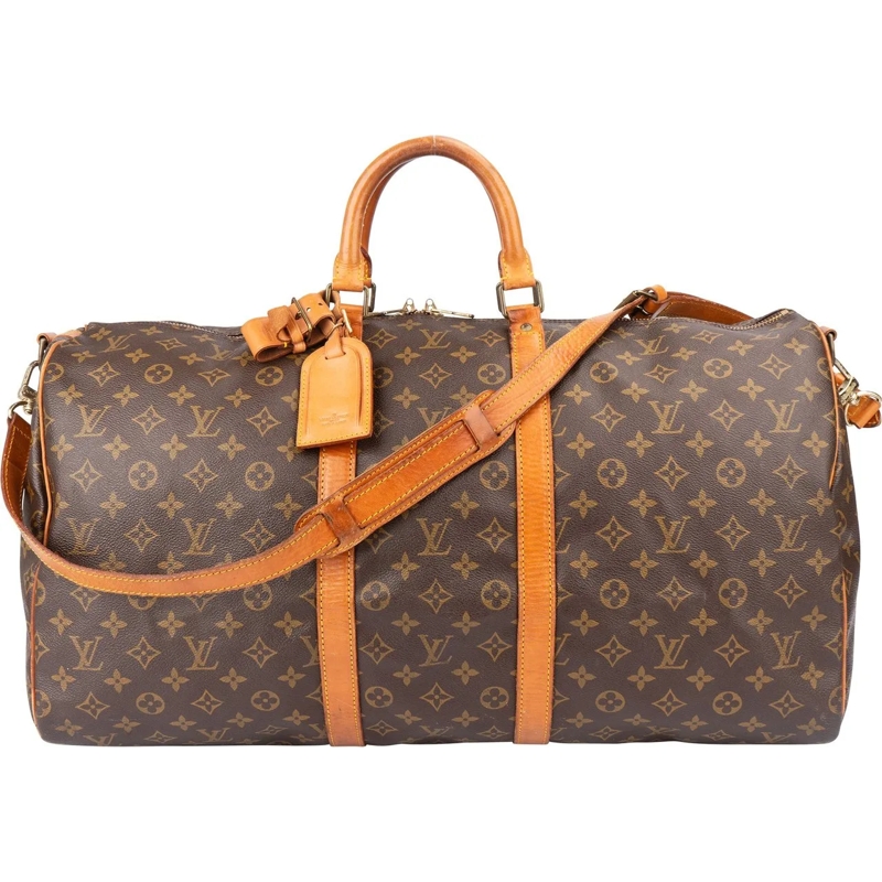 Louis Vuitton Tote Louis Vuitton Canvas Monogram Keepall 55 Bandoulie braun