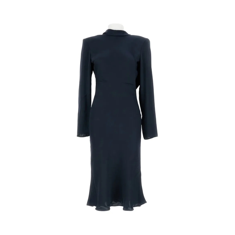 Rotate Midi-jurk Draped Satin Midi Dress Blue