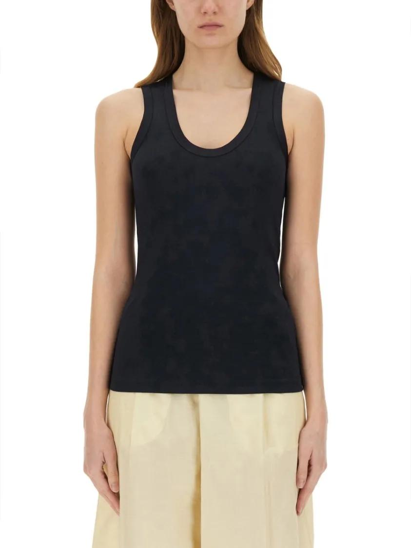 Thumbnail - Fabiana Filippi - Sleek Black Slim-Fit Cotton Tank Top - Größe 44 - schwarz