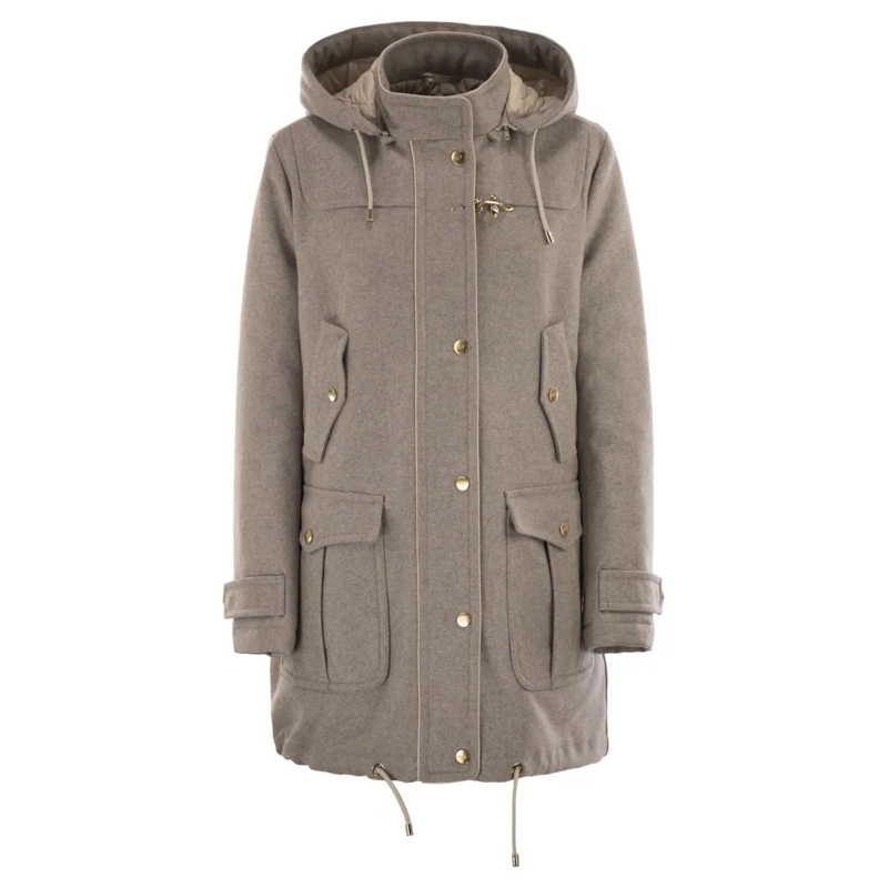 Fay Parka Wool And Cashmere Parka Brown