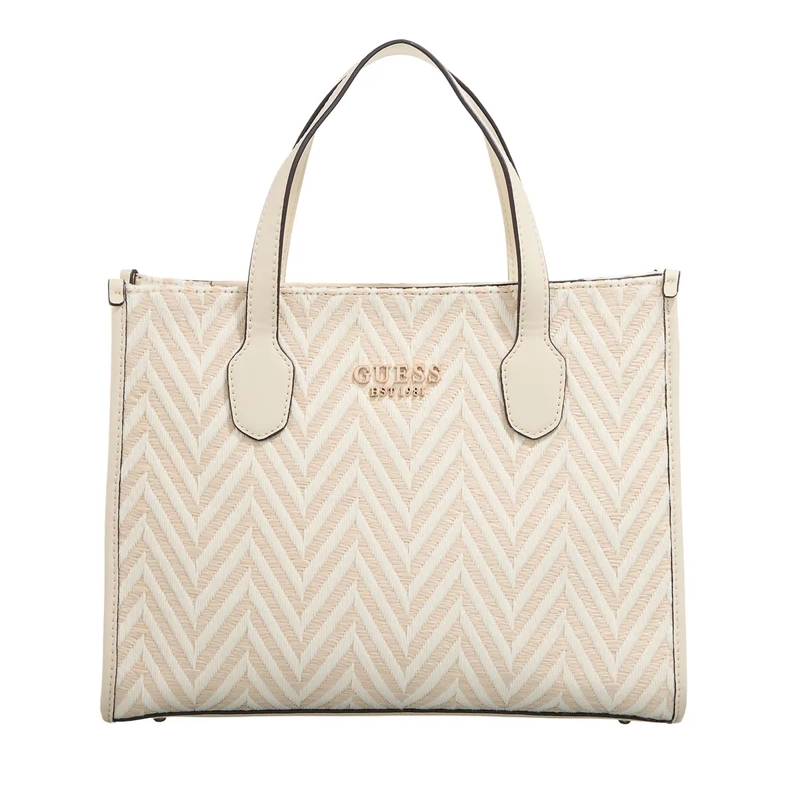 Guess Shopper Silvana 2 Compartment Tote Off White
