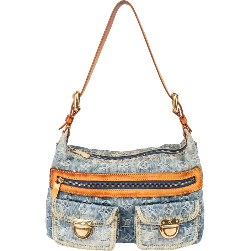 Louis Vuitton Tote Louis Vuitton Denim Monogram Baggy PM Shoulder Bag blau