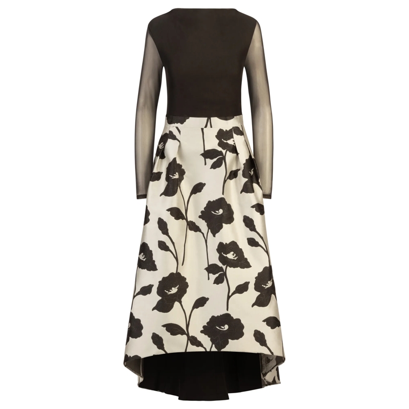 Apart Abendkleid Jacquard-Meshkleid schwarz