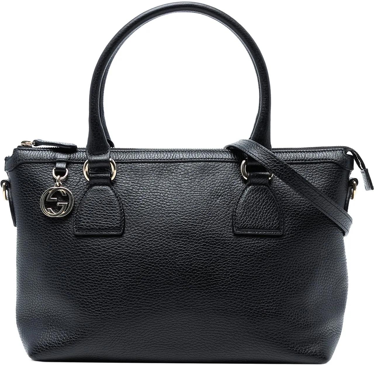 Gucci Hobo Bags - Dollar Calfskin GG Charm Satchel - Gr. unisize - in Schwarz - für Damen