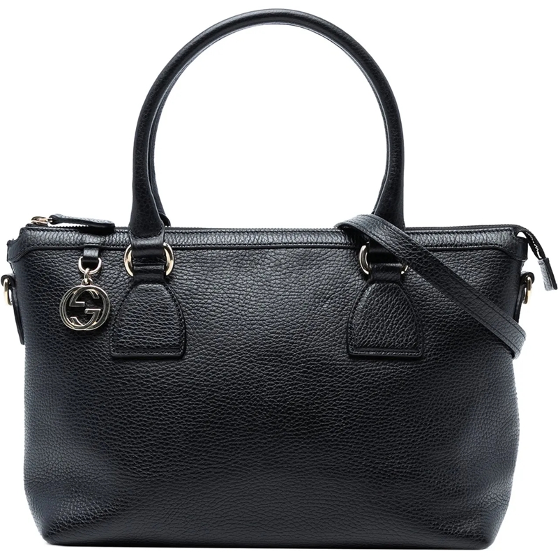 Gucci Sac à bandoulière Dollar Calfskin GG Charm Satchel schwarz