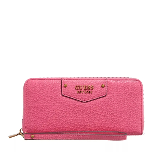 Guess Eco Brenton Slg Lrg Zip Around Bright Pink Portemonnaie mit Zip-Around-Reißverschluss