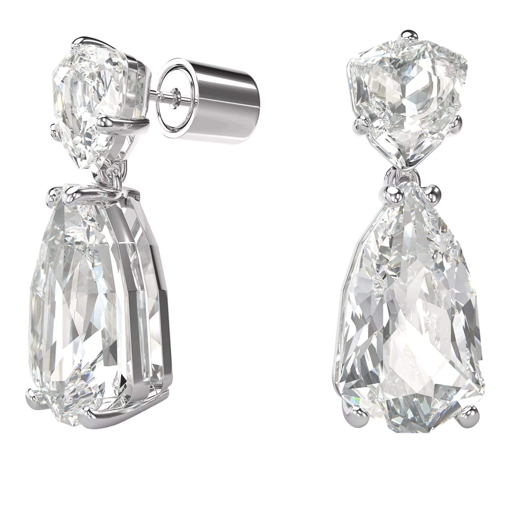 Swarovski Ohrringe - Mesmera drop earrings, Mixed cuts, Rhodium plated - Gr. unisize - in Weiß - für Damen