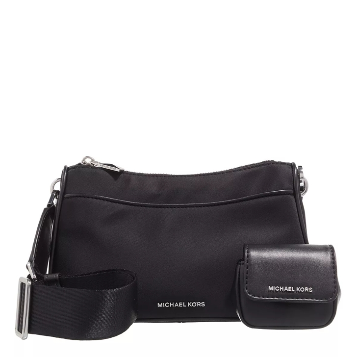 Michael Kors Medium Leather Zip Crossbody Purse - Black: Handbags