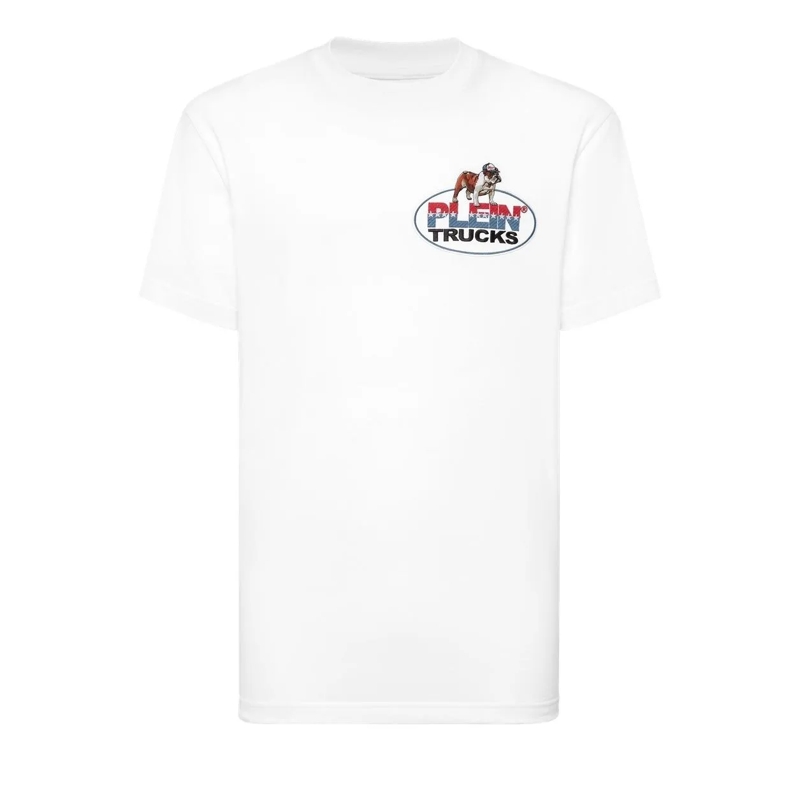 Philipp Plein T-Shirt T-Shirt Rundhalsausschnitt Ss Bulldog weiss