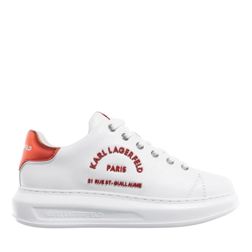 Karl Lagerfeld Low-Top Sneaker Kapri Maison Metalmesh Tab White Lthr W/Red