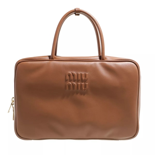 Miu Miu Top Handle Bag Leather Cognac Tote