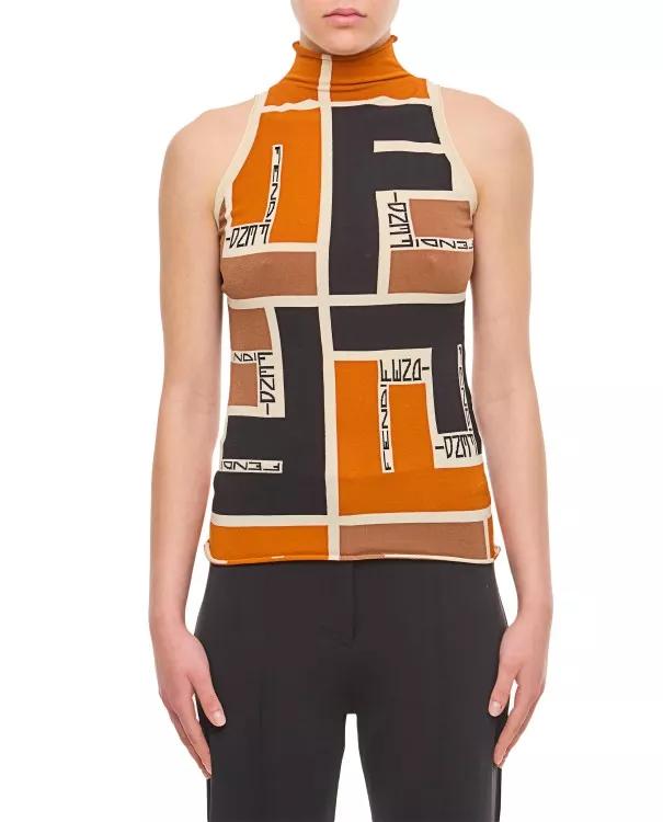 Fendi - Sleeveless Puzzle Top - Größe 40 - multi