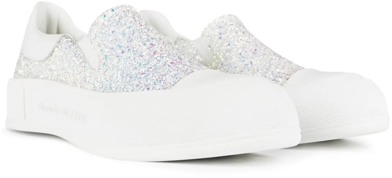 Alexander McQueen Deck Plimsoll Glitter Slip Onスニーカー Buy Alexander McQueen Deck Plimsoll 'Black Glitter' - 682409
