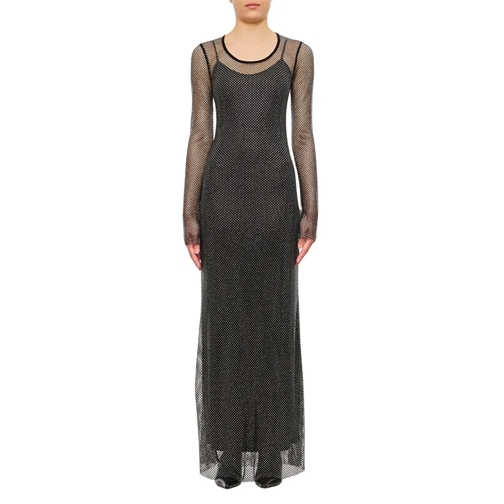 Sportmax Cinese Crystal Long Dress Black 