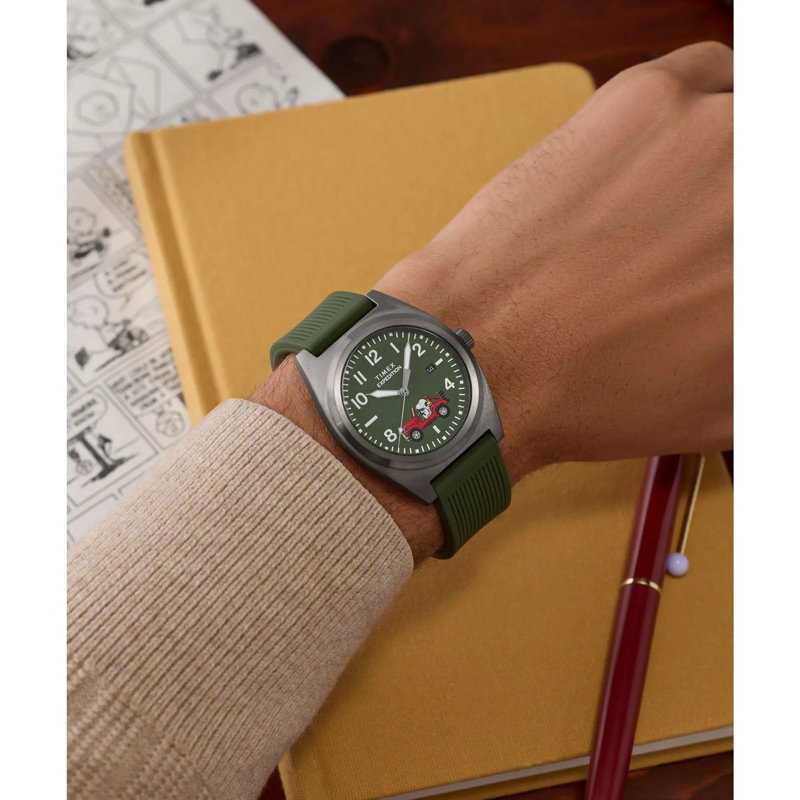 Timex Quarzuhr Quarz-Analoguhr Timex X Peanuts Expedition Capston grün(Image 7)