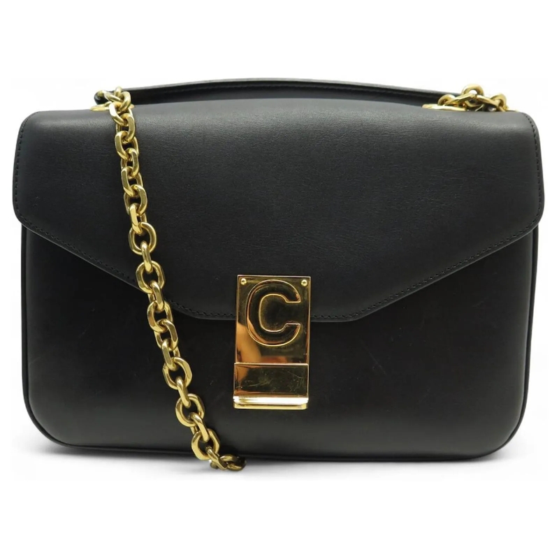 Celine Crossbody Bag CELINE KLASSISCHE MITTLERE BOX LEDER SCHWARZE SCHU schwarz