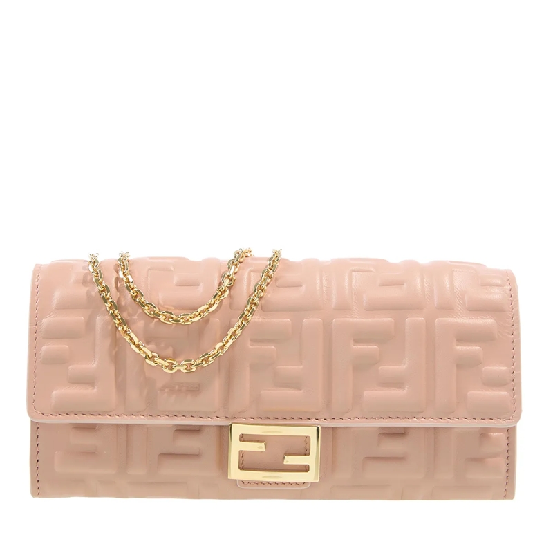 Fendi Portefeuille sur chaîne Baguette Chain Long Wallet Light Pink