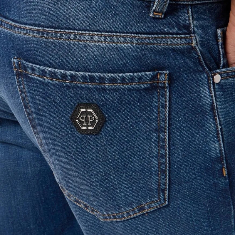 Philipp Plein Jeans Das Basismodell der 5-Pocket-Jeans zeichnet sich d dunkel-blau(Image 5)