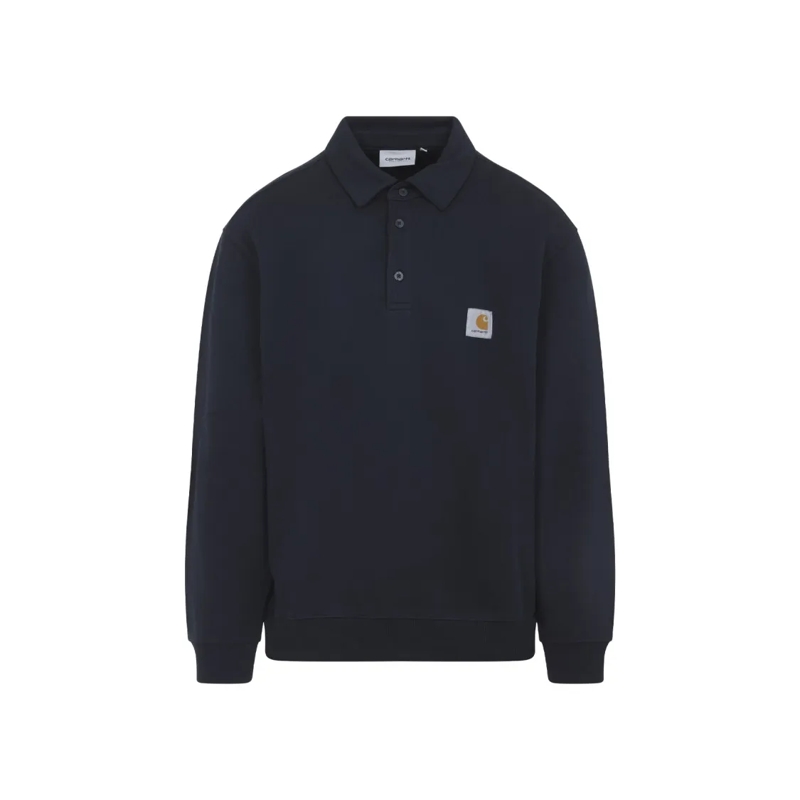 Carhartt Wip Polo Long-Sleeve Polo Shirt With Classic Collar Blue