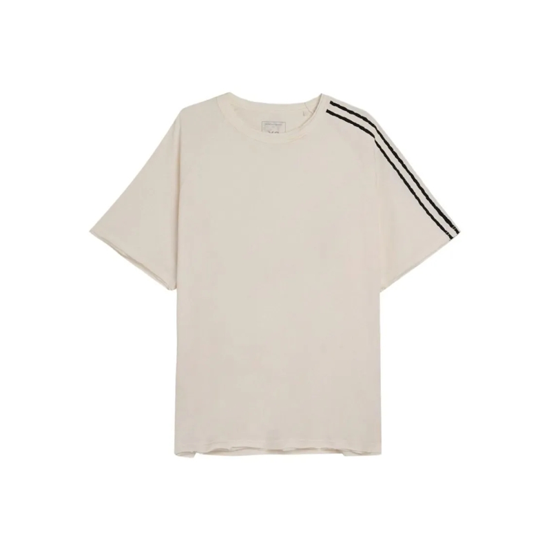 Y-3 T-shirt t shirt manches courtes bords bruts 3 bandes 2 beige