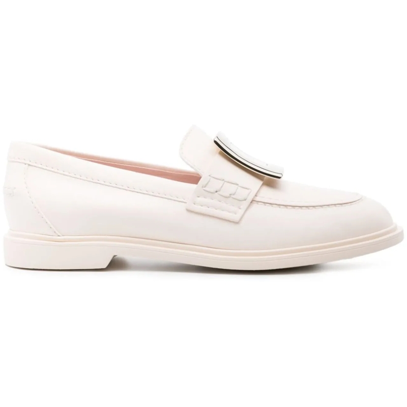 Roger Vivier Loafer Flat Shoes Cream weiß