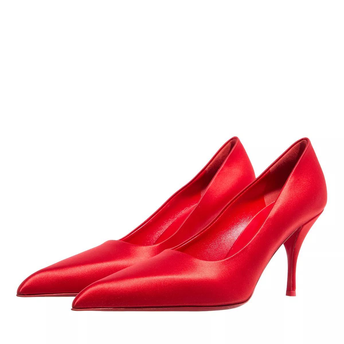 Prada Pumps & High Heels - Decolette Satin Pumps - Gr. 37 (EU) - in Rot - für Damen