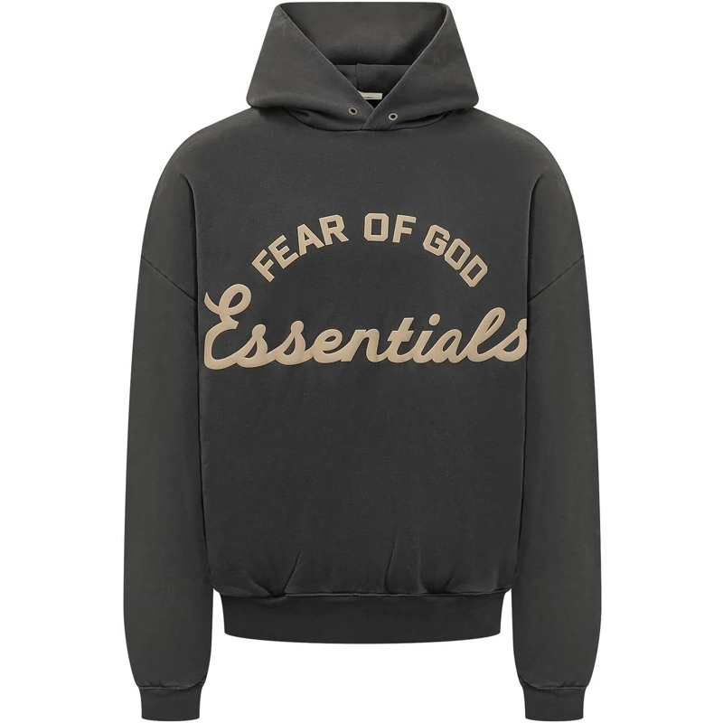 FEAR OF GOD  Felpa con Cappuccio e Stampa Frontale dunkelgrau
