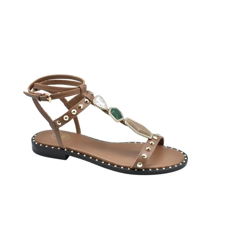 Ash Sandalen Laced Detail Low Shoes With Decorative Stones Brown