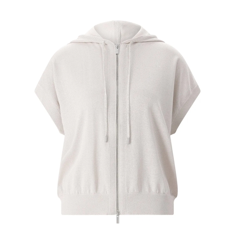 Peserico Donsjas Kurzarm-Strickjacke beige