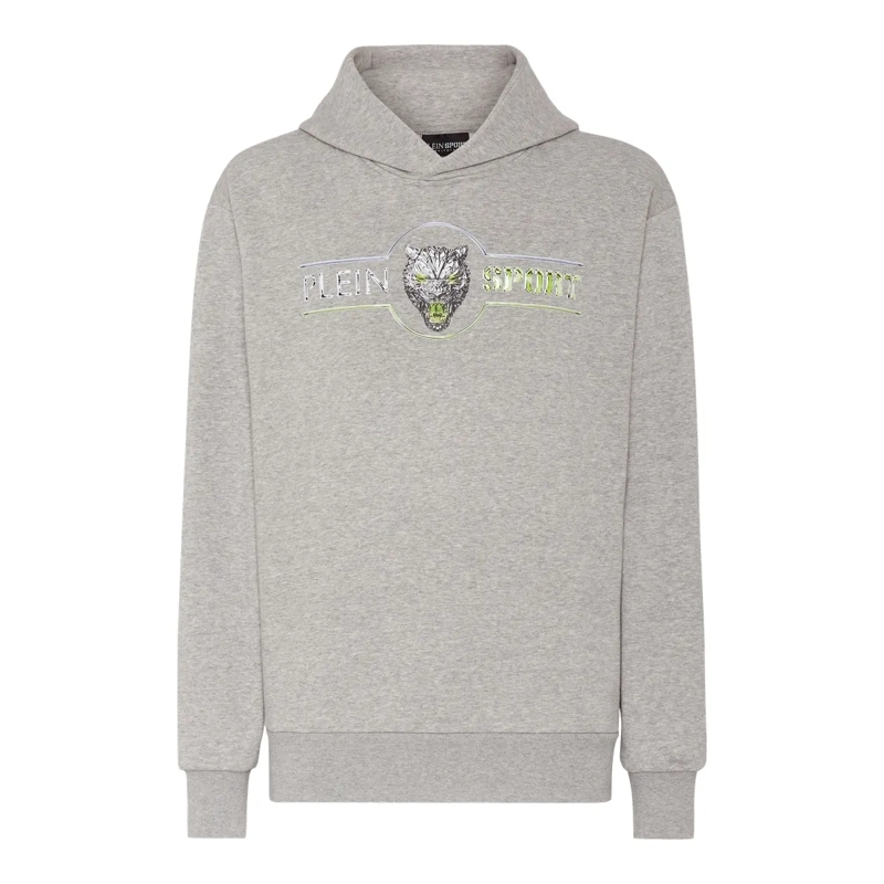 Plein Sport Top Hoodie Scratch grau