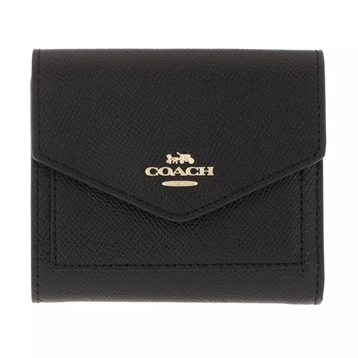 Coach Crossgrain Leather Small Wallet Li/Black Tri-Fold Portemonnaie