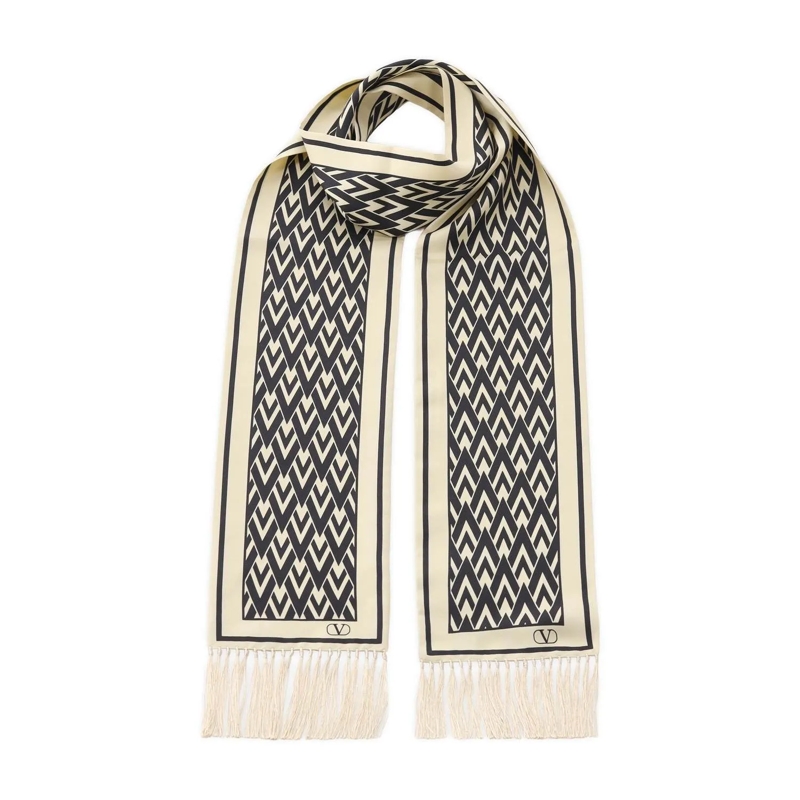 Valentino Garavani  Schal aus Seide Creme