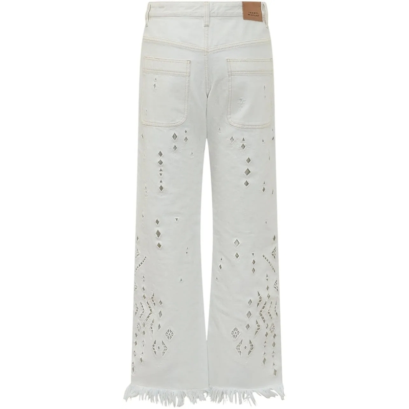 Isabel Marant Jeans Boyfriend Pantaloni con Tasche e Passanti weiß(Image 2)