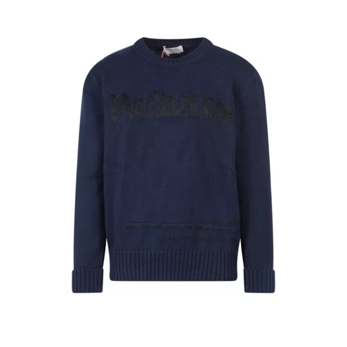Alexander McQueen Graffiti Cotton Sweater Black Maglione