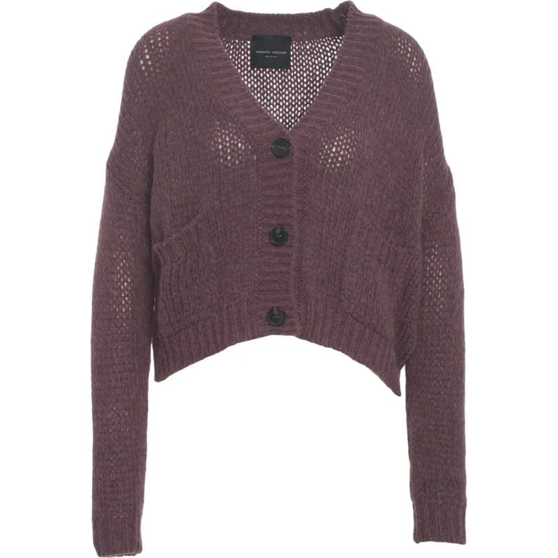 Roberto Collina  Knit cardigan with V-neck rot