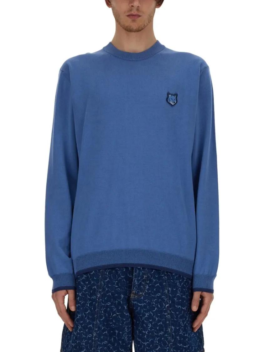 Thumbnail - Maison Kitsune - "Fox Head" Jersey - Größe S - blau