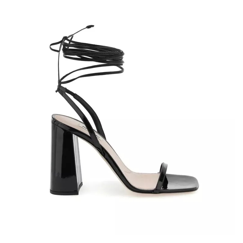 Miu Miu Sandalen met hak Leather Sandals Black