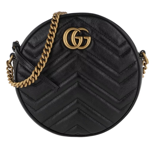 Gucci GG Marmont Mini Round Shoulder Bag Leather Black Canteentas