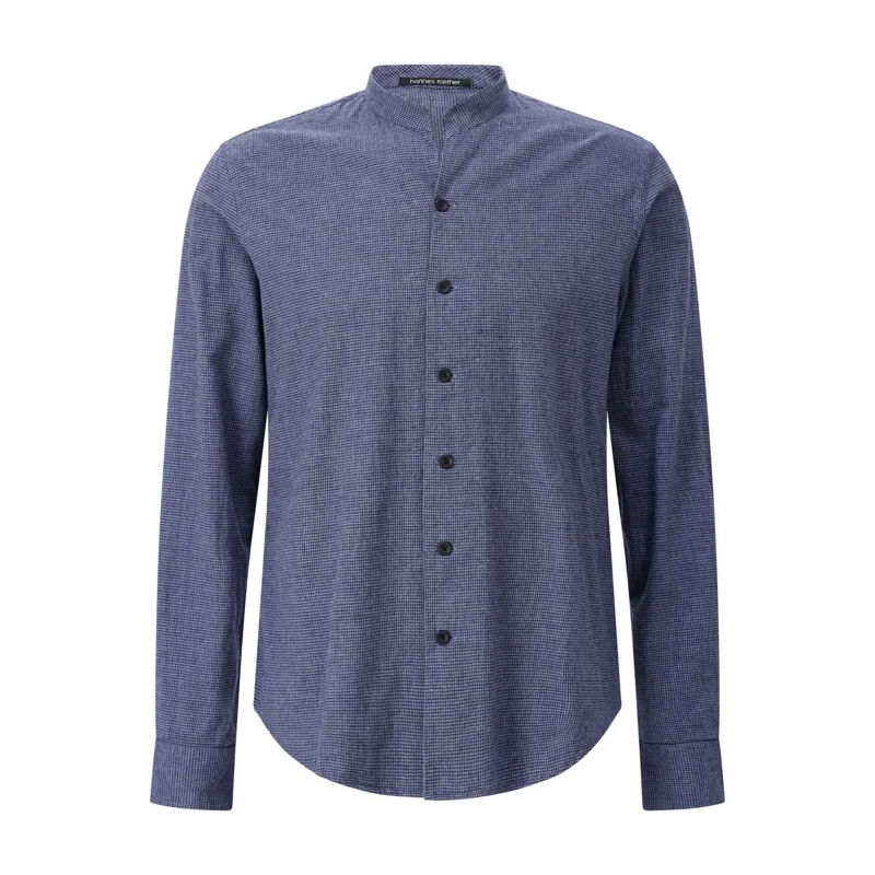 Hannes Roether Polo Slim-Fit Hemd aus Baumwolle Blau