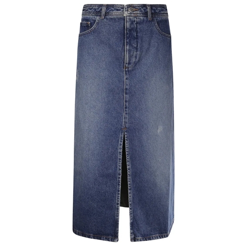 A.P.C. JeanS-Röcke Denim Skirt With Front Slit Blue