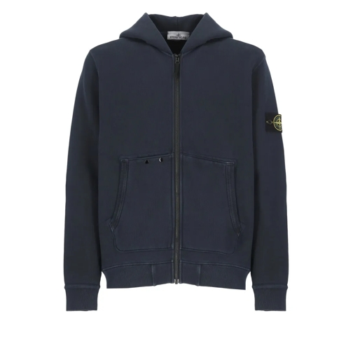 Stone Island Hoodie Sweatshirt With Logo Blue